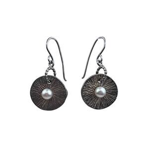 Didae Israel Sterling Silver Hook Pierced Earrings Real Pearl